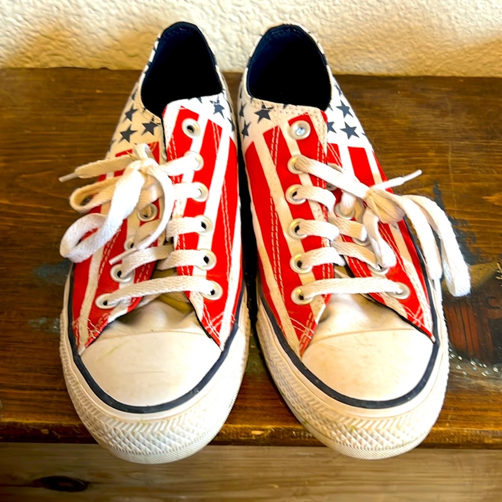 Brand new converse. American flag, and only worn once